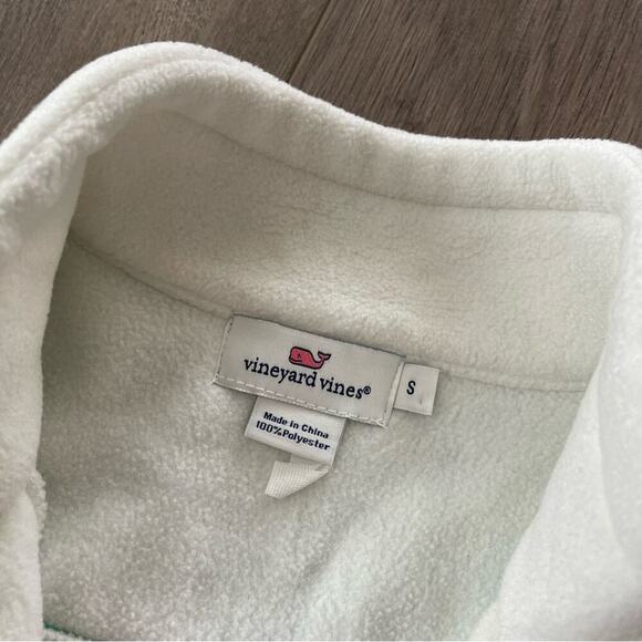 Vineyard Vines White & Tiffany Blue Fleece Vest - Picture 4 of 4